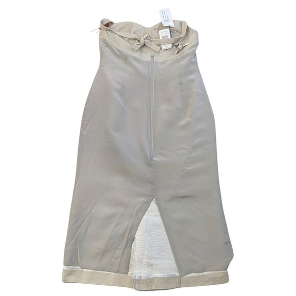 NWT JONATHAN SAUNDERS Lyndale Grey Colorblock Silk Lined Halter Dress Size 40/8 - Picture 9 of 11